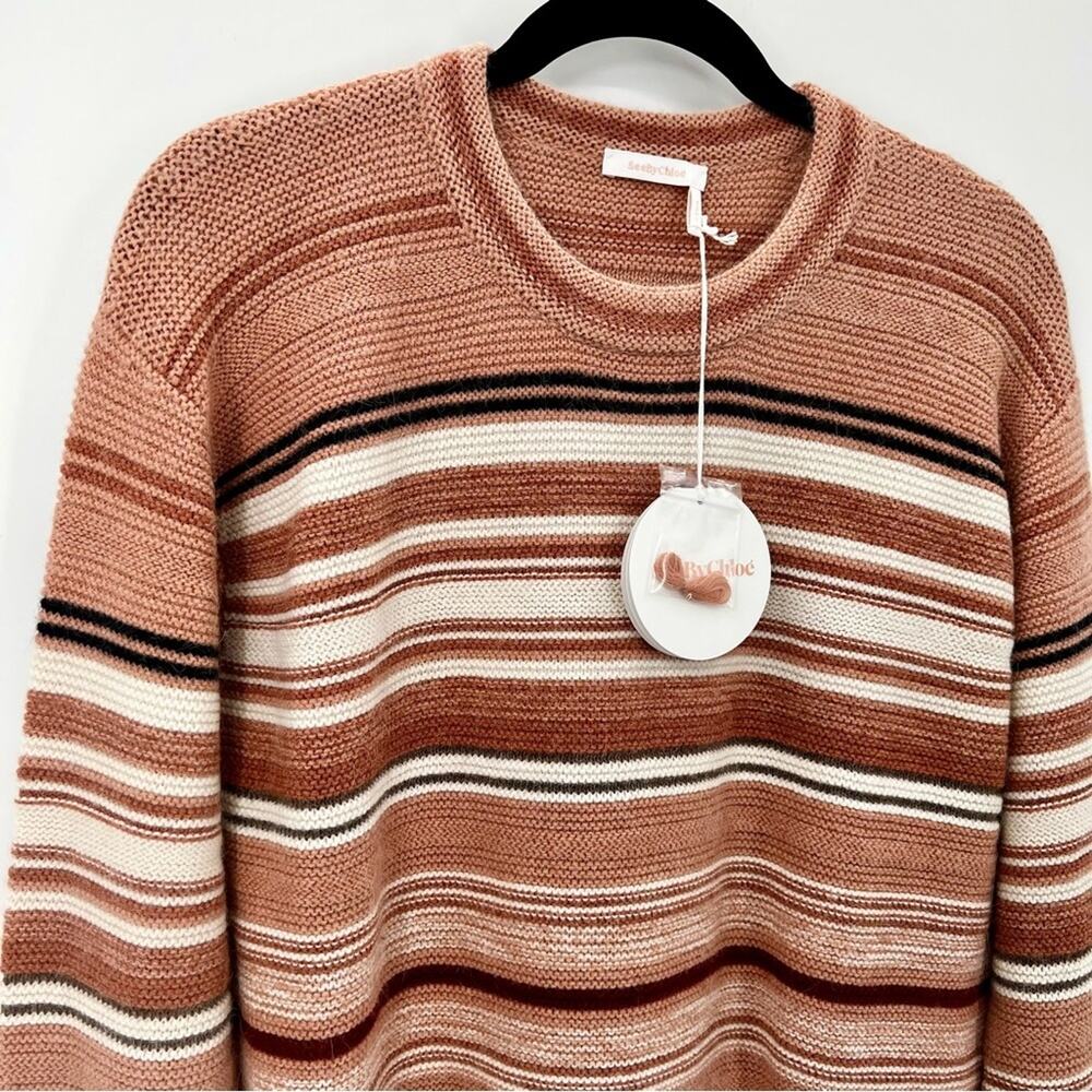 NWT See By Chloe Crew neck Jumper Alpaca Wool Knit Pullover Sweater XS - Picture 6 of 16